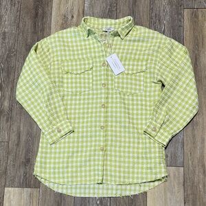 NWT Polagram Lime Checkered Shacket